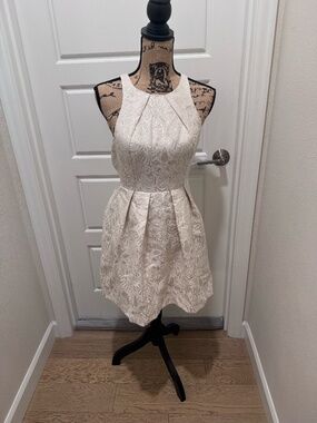 Gianni Bini Cream + Gold Dress Size XS